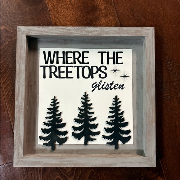Crafty Shenanigans Other - 🎄2/$16 Rustic Framed Art with Trees - Black and Gray